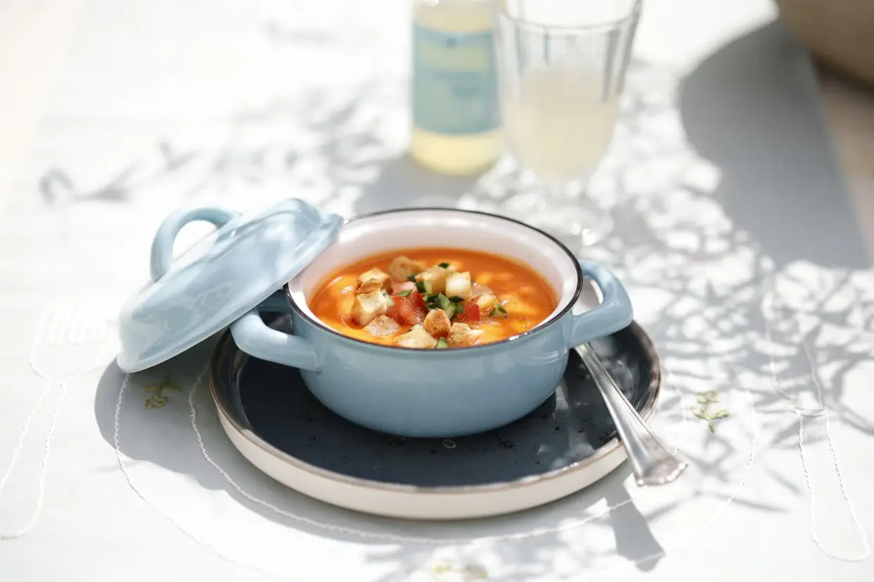 Gazpacho made from seasonal vegetables from the island