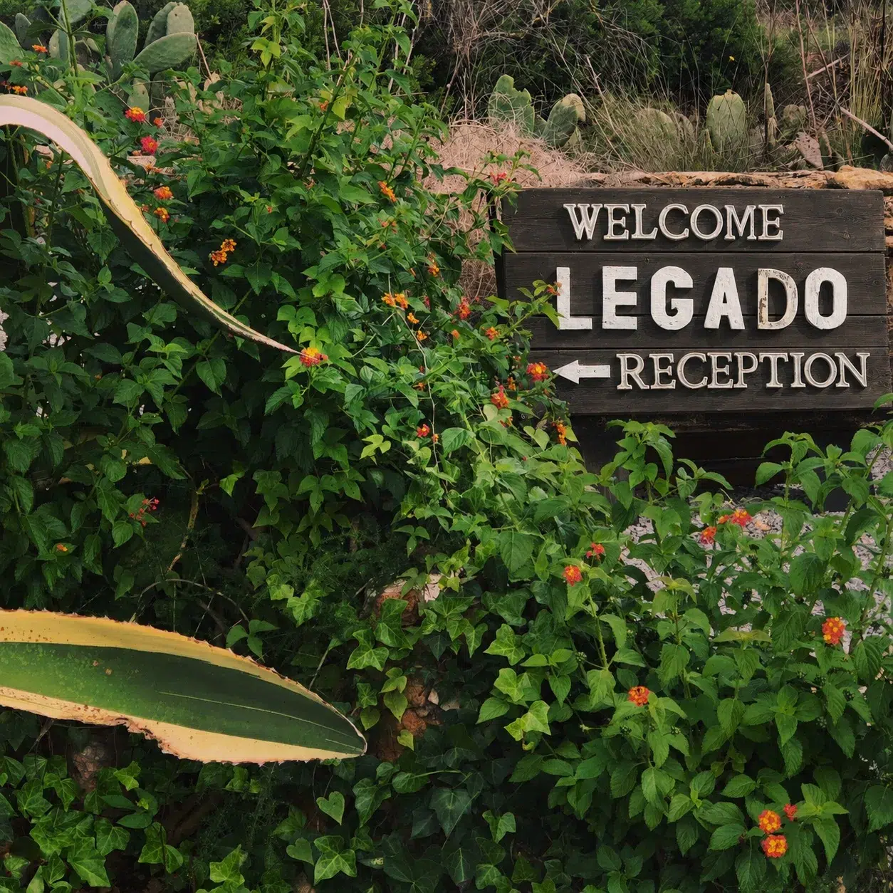 Welcome sign Finca Legado