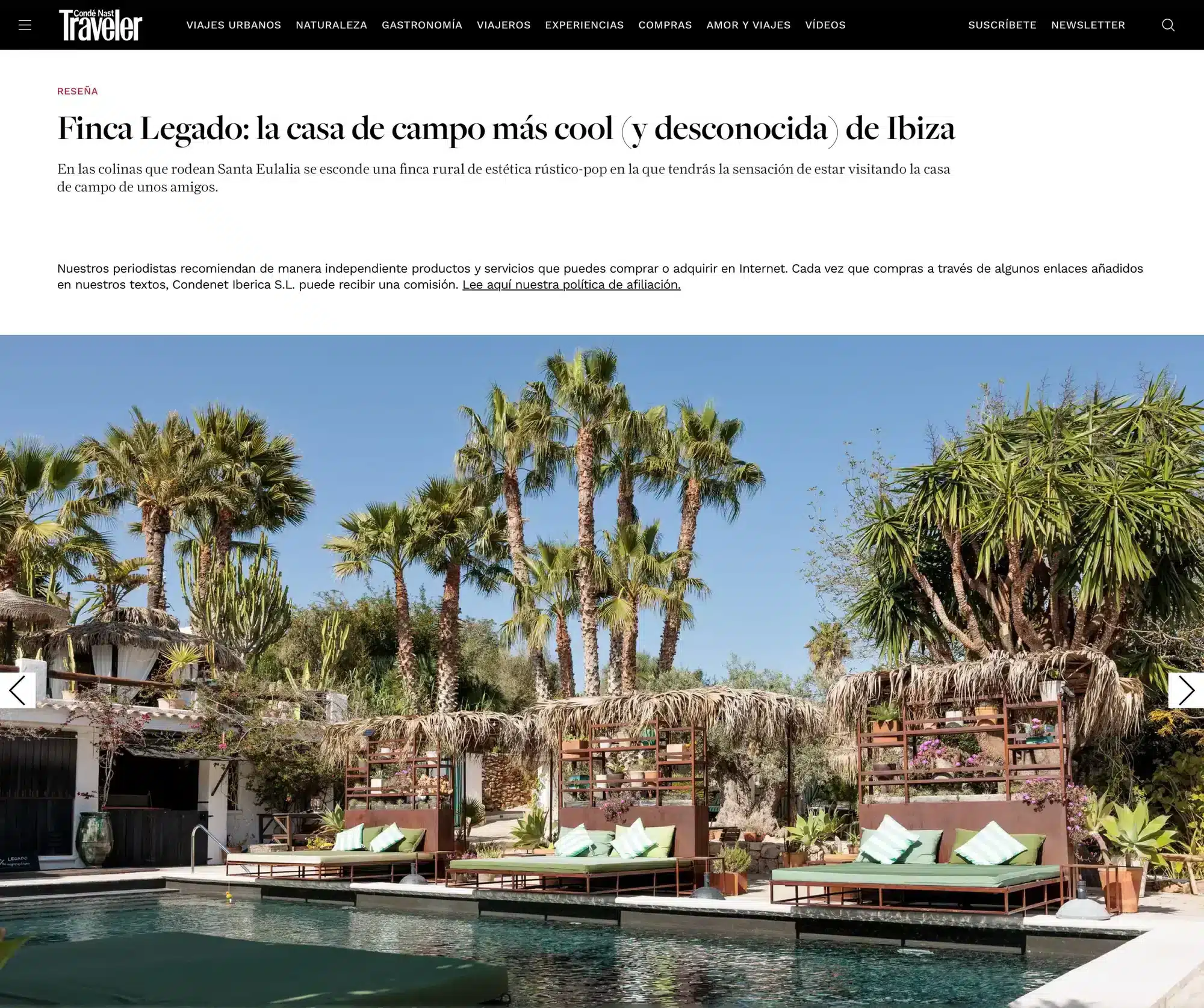 Press cliping Conde Nast Traveler España