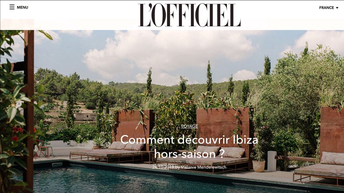 Editorial about Finca Legado Ibiza in L'Officiel